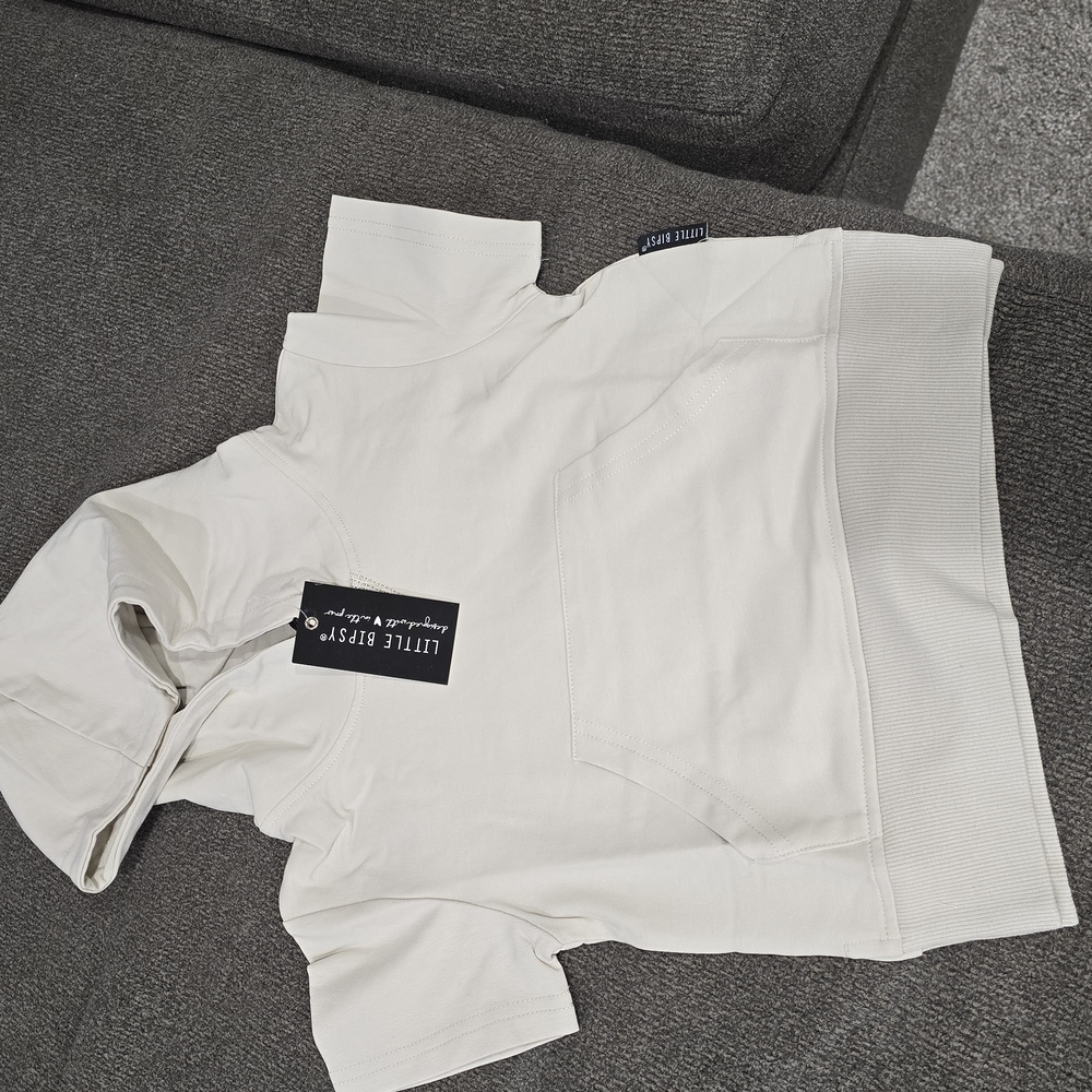 Little Bipsy Cream Short Sleeve Hoodie